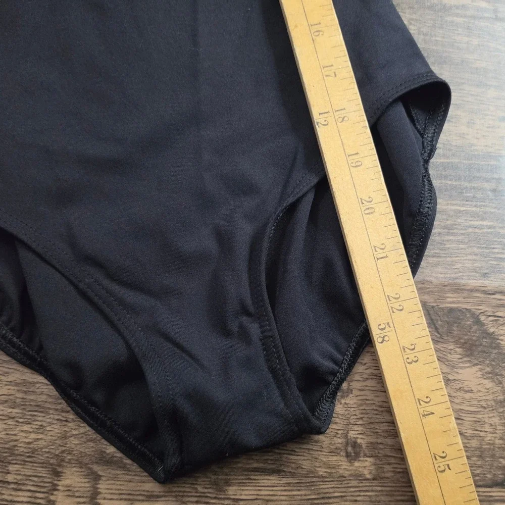 CAPEZIO Leotard Kids Medium Black Sleeveless Scoop Neck Dance Gymnastics‎